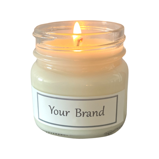 100% Soy Candles - 8 oz Mason Jar with Black Lid