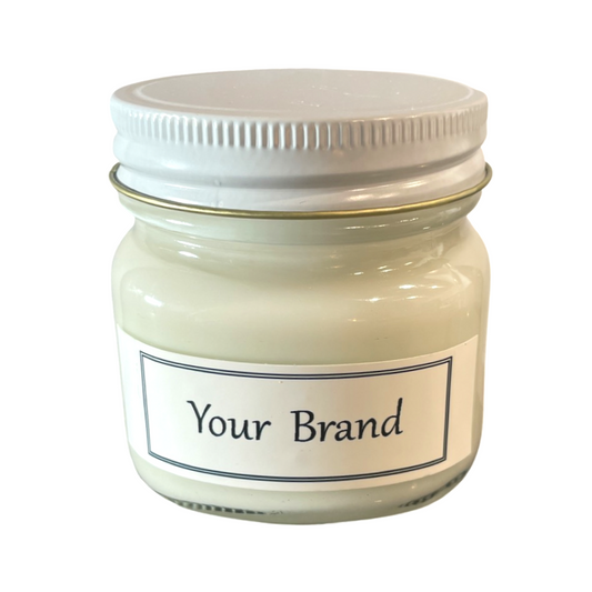 100% Soy Candles - 8 oz Mason Jar with White Lid